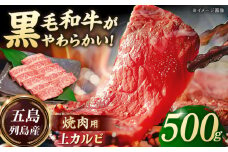 五島列島産 黒毛和牛 焼肉上カルビ 500g 五島市/山口Farm [PGJ057]