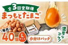 【月1回 40個 ×3回 定期便 】家族のために選びたい「 まつもとたまご 」計120個＜松本養鶏場＞[CCD002]