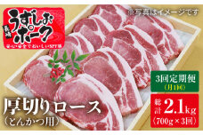 【月1回700g×3回定期便】長崎うずしおポーク ロース（とんかつ用）計2.1kg 訳あり＜スーパーウエスト＞ [CAG102] 長崎うずしおポーク ロース とんかつ 訳あり ブランド豚 豚肉 国産 冷凍 定期便