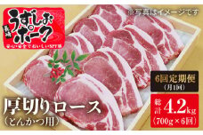 【月1回700g×6回定期便】長崎うずしおポーク ロース（とんかつ用）計4.2kg 訳あり＜スーパーウエスト＞ [CAG103] 長崎うずしおポーク ロース とんかつ 訳あり ブランド豚 豚肉 国産 冷凍 定期便