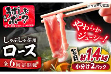 【6回定期便】 豚スライス 長崎うずしおポーク ロース（しゃぶしゃぶ用）1.4kg（700g×2パック）訳あり＜スーパーウエスト＞ [CAG108] 西海市産 豚肉 豚スライス しゃぶしゃぶ すきやき すき焼き