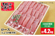 【月1回1.4kg×3回定期便】長崎うずしおポーク ロース（しょうが焼き用）計4.2kg 訳あり＜スーパーウエスト＞ [CAG110] 長崎うずしおポーク ロース しょうが焼き 豚肉 ブランド豚 西海市 長崎県産 SPF豚 豚ロース 生姜焼き用