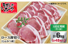 【月1回2kg×3回定期便】長崎うずしおポーク ロース（とんかつ用）計6kg 訳あり＜スーパーウエスト＞ [CAG121] 長崎うずしおポーク ロース とんかつ 定期便 豚肉 国産 大容量