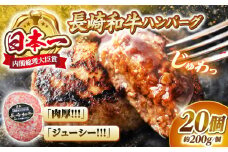 ハンバーグ 長崎和牛 20個（200g×20個） 西海 和牛 肉 ハンバーグ はんばーぐ お取り寄せハンバーグ 贈答 ギフト 20個 ＜株式会社 黒牛＞ [CBA032]