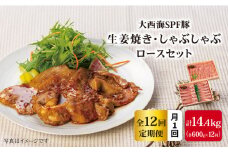 【月1回約1.2kg×12回定期便】大西海SPF豚 背ロース しょうが焼き用＆しゃぶしゃぶ用 計14.4kg 訳あり ＜大西海ファーム＞ [CEK101]