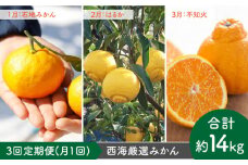 【数量限定】【毎月届く♪】西海厳選みかん3回定期便 [CZZ001]