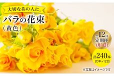 【12回定期便】【記念日には バラ を送ろう】 バラ の 花束 （黄） 花 花束 バラ ばら ブーケ 記念日 贈答 ギフト プレゼント ＜花工房るふらん＞ [CCR034]