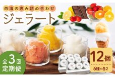 【年中人気】【3回定期便】 おまかせジェラート  12個 ＜みかんドーム＞ [CAI034]ジェラート アイス じぇらーと ジェラート 果物 旬 ジェラート 贈答 ギフト 贈り物 ジェラート 