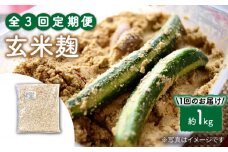 【3回定期便】 栽培期間中 農薬不使用玄 米麹 （乾燥米麹） 九州産 約1kg〈川添酢造有限会社〉 [CDN110]