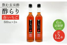 【飲む玄米酢】 【6回定期便】酢らり 大瓶2本セット（春いちご）＜川添酢造＞ [CDN102]