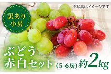 ぶどう 【 訳あり 】 詰め合わせ赤白セット（サニードルチェ・ シャインマスカット ）約2kg（5～6房）＜山田果樹園＞ [CCX008] 西海 シャインマスカット マスカット ぶどう 果物 訳あり 不揃い 規格外