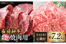 【12回定期便】長崎和牛 赤身 焼肉（モモ・ウデ）食べ比べ ＜ミート販売黒牛＞ [CBA117]