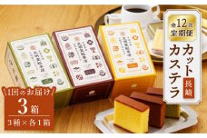 【嬉しい詰め合わせ】【12回定期便】 長崎カステラ カットカステラ 3箱入 ＜文明堂総本店＞ [CFG014]