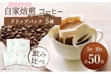 【飲み比べ】 ドリップバック 自家焙煎 コーヒー 50袋（5種類×10袋） ＜giko coffee＞ [CFK009]