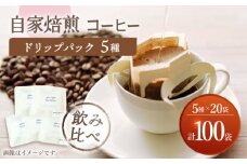 【飲み比べ】 ドリップバック 自家焙煎 コーヒー 100袋（5種類×20袋） ＜giko coffee＞ [CFK010]