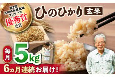 【6回定期便】 ひのひかり 玄米 5kg ×6回定期便 ＜ハマソウファーム＞ [CBR028] 長崎 西海 米 玄米 ヒノヒカリ ひのひかり 米 玄米 5kg