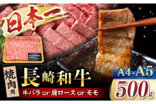  焼肉 【A4～A5】 長崎和牛  焼肉 用 約500ｇ＜株式会社MEAT PLUS＞ [CFT001] 長崎 和牛 焼肉 焼き肉 牛肉 500g 焼肉 