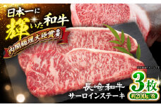 長崎和牛 サーロイン ステーキ 計600g（3枚）＜大西海ファーム食肉加工センター＞ [CEK191]