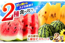 スイカ すいか 【7月初旬より順次発送】 金色羅皇＆羅皇ザ・スウィート（計2玉）＜ファームまるだ＞ [CDT008] 西瓜 スイカ 夏 ギフト 旬 フルーツ 産地直送 すいか スイカ 果物 西瓜 すいか スイカ