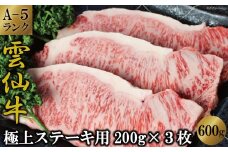 雲仙牛(A5ランク)サーロインステーキ(200g×3ケ)