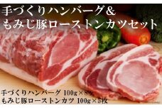 手づくりハンバーグ 8個 もみじ豚 ロース トンカツ 100g×5枚 セット [森下 長崎県 雲仙市 item1671] ハンバーグ とんかつ 豚肉 豚ロース
