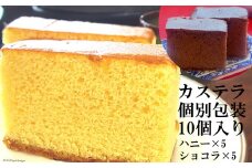 カステラ 個包装 ハニー ショコラ 各5個 計10個 [百花亭 長崎県 雲仙市 item1713] かすてら 長崎カステラ 長崎名物 おやつ