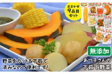 野菜セット 【あつ子さんの下茹で野菜】 9品目セット [雲仙みずほの郷 長崎県 雲仙市 item1424] 茹で野菜 野菜 セット 詰め合わせ まるゆで野菜 冷蔵 カット野菜 簡単調理