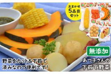 野菜セット 【あつ子さんの下茹で野菜】 5品目セット [雲仙みずほの郷 長崎県 雲仙市 item1423] 茹で野菜 野菜 セット 詰め合わせ まるゆで野菜 冷蔵 カット野菜 簡単調理
