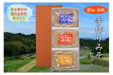 完全無添加 手作り 家伝みそ 合わせみそ 麦みそ 3種 詰め合わせ A02 [長崎県農産品流通 長崎県 雲仙市 item2043] 味噌 みそ セット 3種