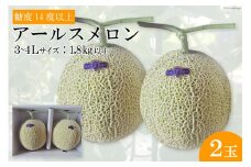 【期間限定発送】【糖度14度以上】特選温室アールスメロン（3Lサイズ～4Lサイズ：1.8㎏以上）2玉 [沖田農園 長崎県 雲仙市 item1906] メロン 果物 フルーツ めろん 期間限定