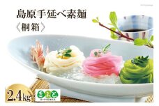 【思いやり型返礼品】島原手延べ素麺 桐箱 2.4kg [コロニーエンタープライズ 長崎県 雲仙市 item1260] 