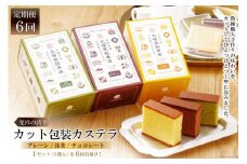 6回 定期便 カット包装 カステラ 3箱（ プレーン・抹茶・チョコレート ） [文明堂総本店 長崎県 雲仙市 item1388] カステラ かすてら カット済み 個包装 長崎 セット 詰め合わせ