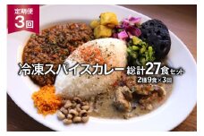 【3回定期便】冷凍スパイスカレー2種 9食×3回 総計27食 [カレーライフ 長崎県 雲仙市 item2252]