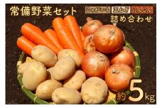 【期間限定発送】常備野菜 セット 約5kg じゃがいも 玉ねぎ にんじん 詰め合わせ [吉岡青果 長崎県 雲仙市 item1273] 野菜 詰め合わせセット ジャガイモ たまねぎ 人参 5キロ