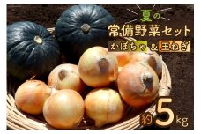 【期間限定発送】夏の常備野菜 セット ( かぼちゃ & 玉ねぎ ) 約5kg 詰め合わせ 期間限定 [吉岡青果 長崎県 雲仙市 item1297] 