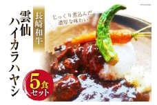 レトルト 雲仙ハイカラハヤシ 5食セット ハヤシライス ビーフ 和牛 土産 惣菜 レトルト食品 / 雲仙福田屋 / 長崎県 雲仙市 [item0807]