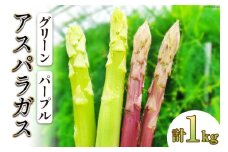【期間限定発送】 アスパラ アスパラガス 1kg ( グリーン700g パープル300g ) [フラットフィールドファーム 長崎県 雲仙市 item2040] 野菜 グリーンアスパラガス 紫アスパラガス 冷蔵