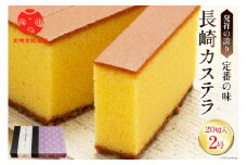 長崎カステラ 2号（1号10切入×2本入）[文明堂総本店 長崎県 雲仙市 item1884] カステラ かすてら 長崎 文明堂 カット済み ざらめ