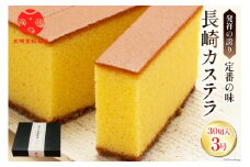 長崎カステラ 3号（1号10切入×3本入）[文明堂総本店 長崎県 雲仙市 item1883] カステラ かすてら 長崎 文明堂 カット済み ざらめ