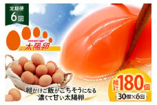 定期便 6回 卵 太陽卵 10個入 3パック 総計180個 [落水正商店 長崎県 雲仙市 item2159] たまご タマゴ 鶏卵 玉子 生卵 九州産 国産 卵焼き 玉子焼き たまご焼き