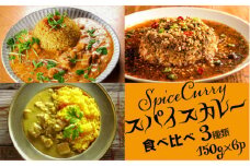 スパイスカレー 食べ比べセット 3種類 150g×各2 計 6パック  / バターチキンカレー グリーンカレー キノコとセロリの キーマカレー  インドカレー タイカレー /  南島原市 / はなぶさ [SCN051]