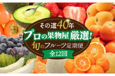 【12回定期便】＜2026年1月～初回発送＞フルーツ定期便 果物屋が選ぶ旬のフルーツ いちご メロン びわ みかん 梨 柿 ぶどう など / 果物定期便 フルーツ 定期便 果物 春フルーツ 夏フルーツ 秋フルーツ 冬フルーツ / 南島原市 / 贅沢宝庫 [SDZ023]