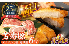 【6回定期便】SPF豚 やっちゃおいしか芳寿豚バラエティセット 計1500g / 豚肉 定期便 ほうじゅとん SPF豚 spfポーク 小分け バラ しゃぶしゃぶ / 南島原市 / 芳寿牧場 [SEI018]