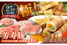 【6回定期便】SPF豚 やっちゃおいしか芳寿豚バラエティセット 計3000g / 豚肉 定期便 ほうじゅとん SPF豚 spfポーク 小分け バラ しゃぶしゃぶ / 南島原市 / 芳寿牧場 [SEI021]
