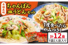 長崎ちゃんぽん 皿うどん セット 12食 (2食×各3袋) / ちゃんぽん チャンポン 長崎 スープ 乾麺 麺 / 南島原市 / 狩野食品 [SDE002]