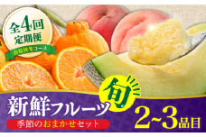 【4回定期便】フルーツ定期便 旬の果物をお任せで2～3品目お届け（2～3品目×4回） / 定期便 フルーツ 季節の果物 春フルーツ 夏フルーツ 秋フルーツ 冬フルーツ / 南島原市 / 吉岡青果 [SCZ020]