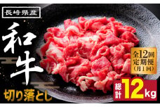 【12回定期便】長崎県産 和牛 切り落とし1kg / 南島原市 / 高田牧場 [SDB007]