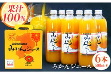 もぎたてみかんを絞った ストレート みかんジュース500ml×6本 / オレンジ ジュース 南島原市 / ミナサポ [SCW044]