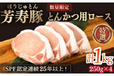 芳寿豚 とんかつ用ロース 1000g 南島原市 / 芳寿牧場 [SEI030]