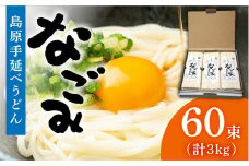 田中製麺 島原手延べうどん 「なごみ」 50g×60束 計3kg  / そうめん 島原 手延べ 素麺 麺 乾麺 細麺 上級品 / 南島原市 / 贅沢宝庫[SDZ027]